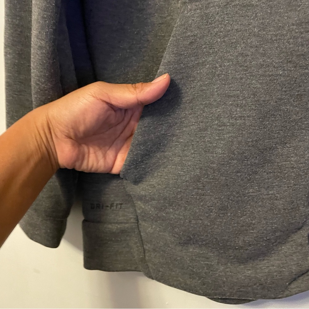 Nike Dri Fit Full Zip Hoodie Gray Men’s Size Large Athletic Drawstring Casual - Picture 13 of 14
